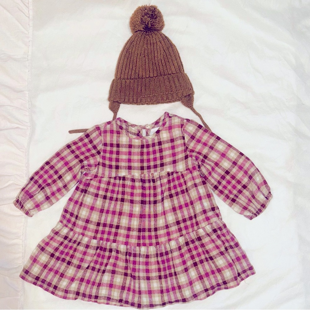 ZARA  Dress with ZARA Basic knit cap